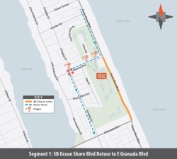 442874-1 Segment 1: SB Ocean Shore Blvd Detour to E Granada Blvd
